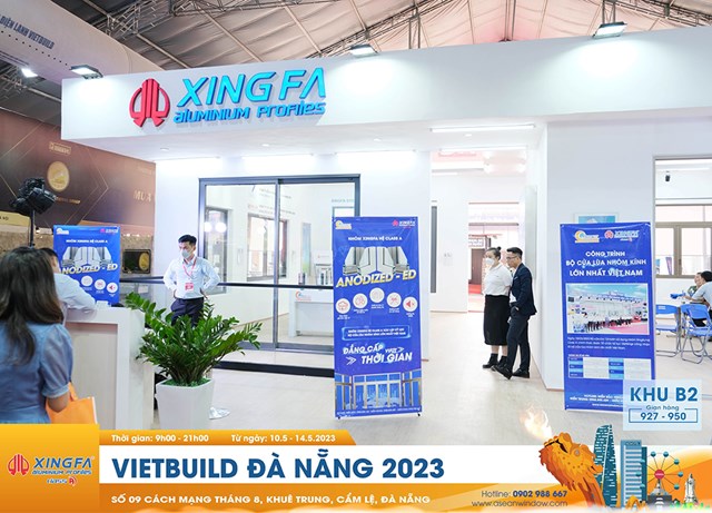 Gian hàng Xingfa Quảng Đông sẵn sàng đón khách tham quan