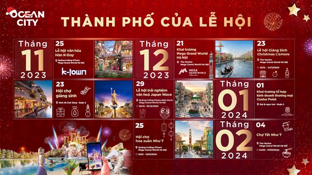 Chuỗi hoạt động lễ hội cuối năm tại Mega Grand World và Ocean City